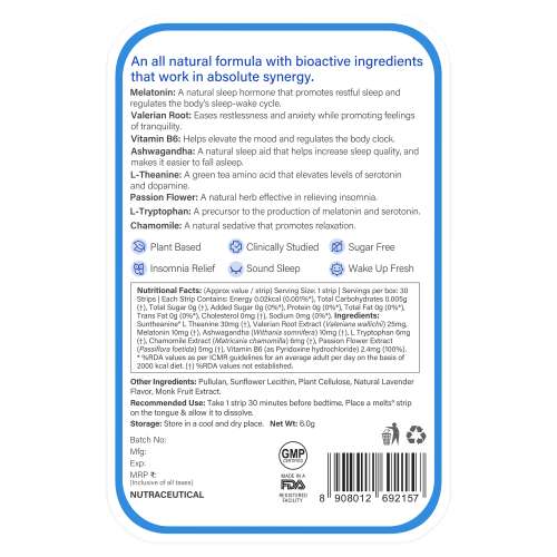 Wellbeing Nutrition: Restful Sleep Melts - 30 Oral Strips