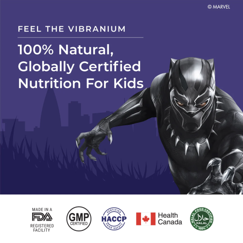 Wellbeing Nutrition: Black Panther Melts - Kids Organic Advanced Immunity - Valencia Orange Flavor (30 Thin Strips)