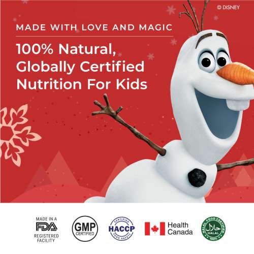 Wellbeing Nutrition: Frozen Olaf Melts | Kids Organic Active Probiotic & Prebiotic, Vitamin C & D3 - Sweet Cherry Flavor (30 Oral Thin Strips)