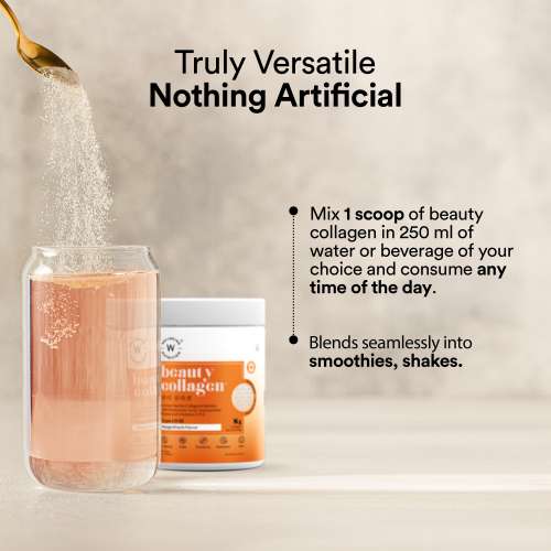 Wellbeing Nutrition: Beauty Korean Marine Collagen Peptides - Mango Peach Flavor | 250 gm