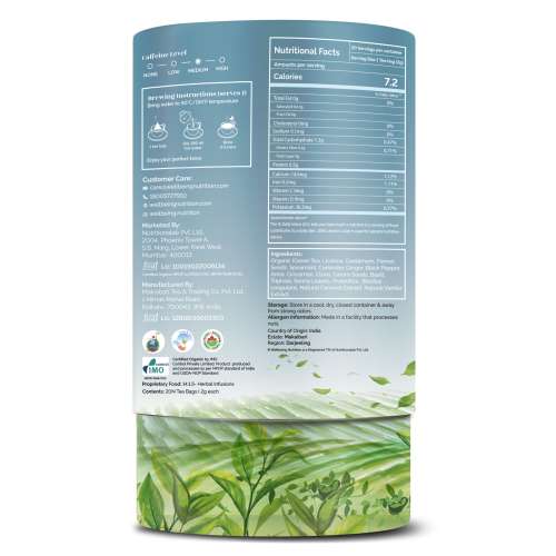 Wellbeing Nutrition: Digest Green Tea with 8B CFU, Ginger, Fennel Seeds - 40gm