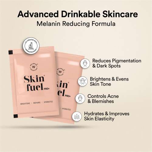 Wellbeing Nutrition: Skin Fuel Pro+ | Glutathione, Vit C & E, CoQ10, Vollagen & PhytoCellTech | Valencia Orange Flavour, 28 Servings