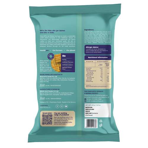 Nourish You: Organic Millet Snack - Multigrain Wave Chips  - Sour cream & Onion Flavour - Healthy Snacks ,  Gluten free -60gm