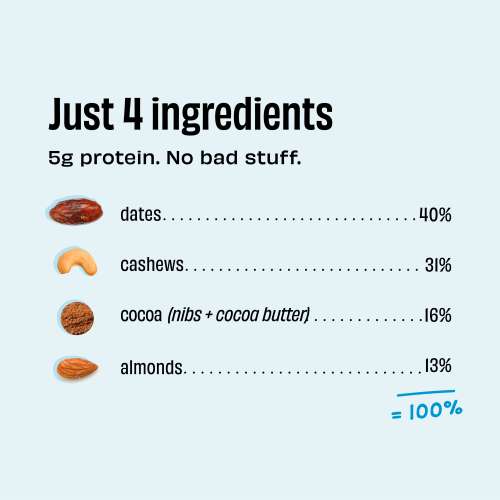 The Whole Truth: Vegan Energy Bars - Almond Choco Fudge - Pack of 6 (6 x 40g) - Dairy Free - No Added Sugar - All Natural