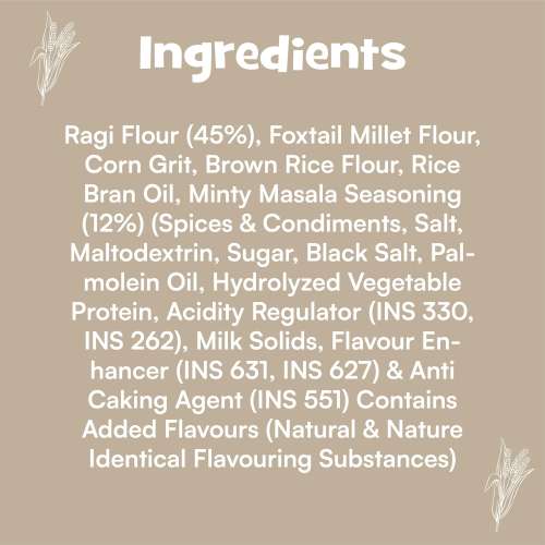 Nourish You: Organic Millet Snack - Ragi Sticks( Chips ) - Tangy Mint Flavour - Healthy Snacks ,  Gluten free -60gm