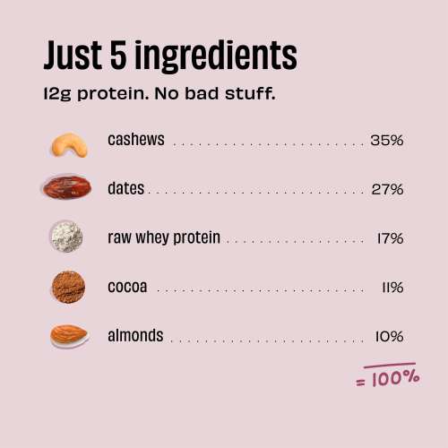 The Whole Truth: Protein Bars - Double Cocoa - Pack of 6 (6 X 52G) - No Added Sugar - All Natural