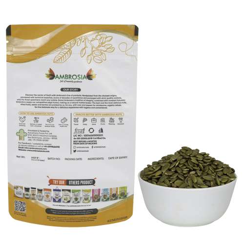 Ambrosia: Ambrosia Roasted Pumpkin Seeds Pouch 250g (Pack of 1) Lightly Salted