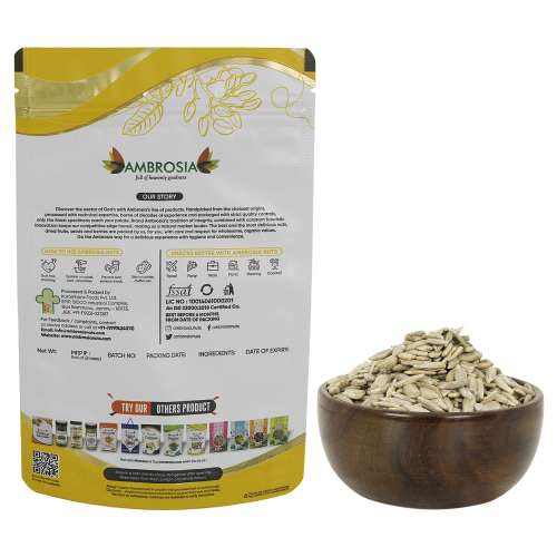 Ambrosia: Ambrosia Premium Sunflower Seeds Pouch 250g |Raw| Unroasted (Pack of 1)