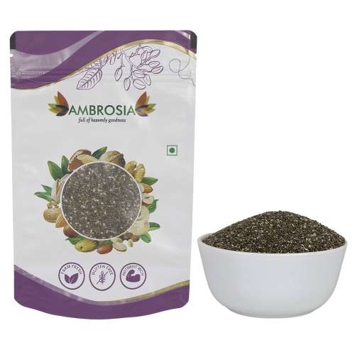 Ambrosia: Ambrosia Raw Unroasted Chia Seeds Pouch 250g | Chia Seed for Weight Loss Omega 3| Fibre