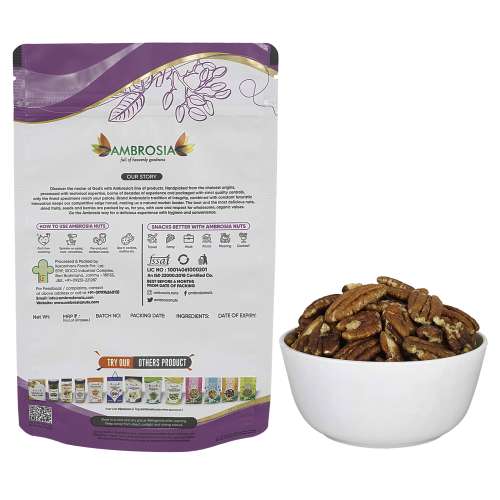 Ambrosia: Ambrosia Jumbo Pecan Nuts, 200g | Rich in Protein & Fiber