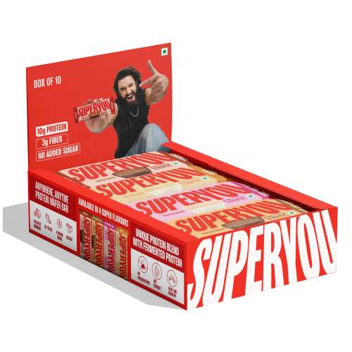 SuperYou: Assorted Protein Wafer Bars (Pack of 10)|10g Protein, 3g Fiber, No Added Sugar 400g