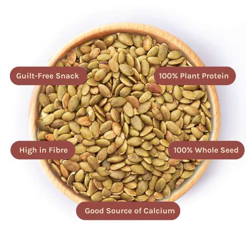 Nourish You: Organic Roasted Pumpkin Seeds - Gluten free & Protein rich , Healthy Snacks  -Pack of 1 ( 100g )