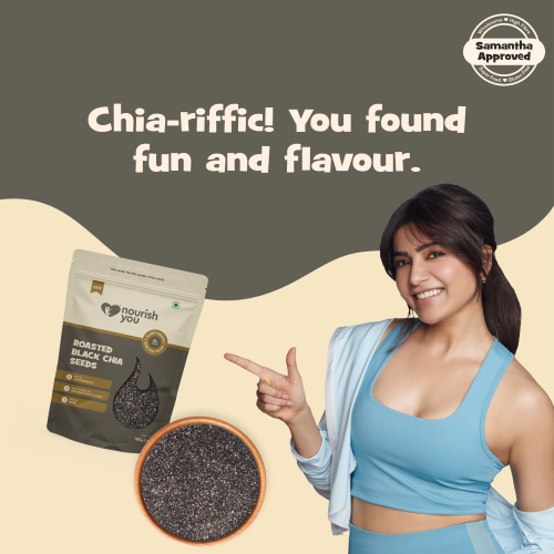Nourish You: Organic Roasted Chia Seeds - Protein Rich, Helps in weight loss, Gluten free- 100g