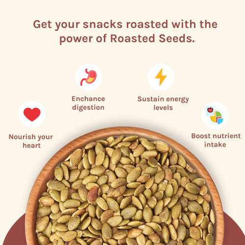 Nourish You: Organic Roasted Pumpkin Seeds - Gluten free & Protein rich , Healthy Snacks  -Pack of 1 ( 100g )