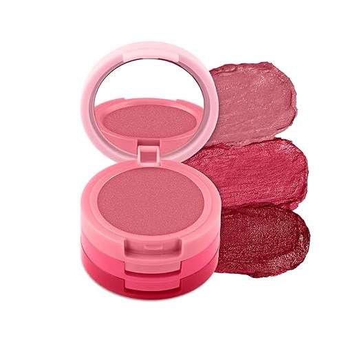 Renee Cosmetics: Glam Stack 3-In-1 Lip & Cheek Tint - Pink 4.5g - 3 Shades in 1, Rich Creamy Natural Seamless Finish, Smooth & Blendable Formula - Travel Friendly, Quick & Easy to Use