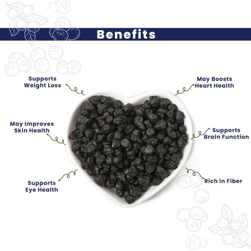 Fabeato: Premium Dried Whole Blueberries 250g - Naturally Sweet & Juicy -Rich in Antioxidants & Fiber - Dried Berries  - Vitamin Rich Berries.