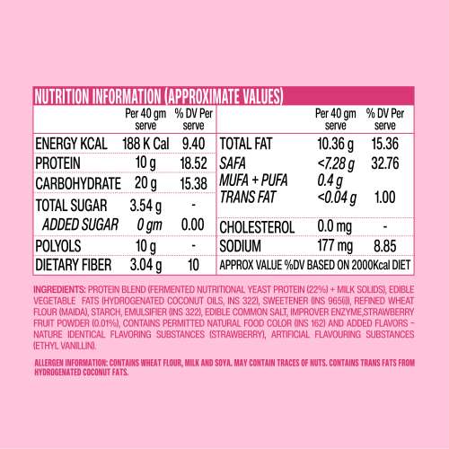 SuperYou: Strawberry Protein Wafer Bars (Pack of 10)|10g Protein, 3g Fiber, No Added Sugar 400g