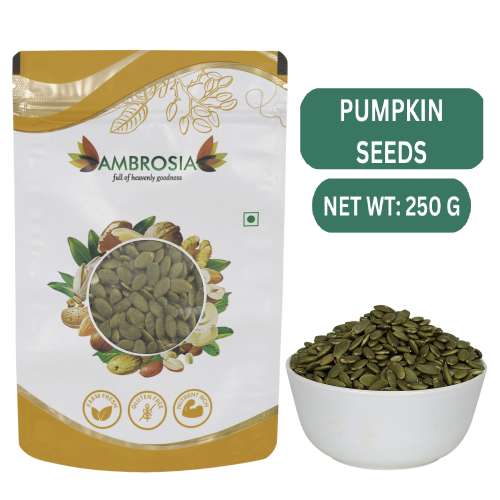 Ambrosia: Ambrosia Roasted Pumpkin Seeds Pouch 250g (Pack of 1) Lightly Salted