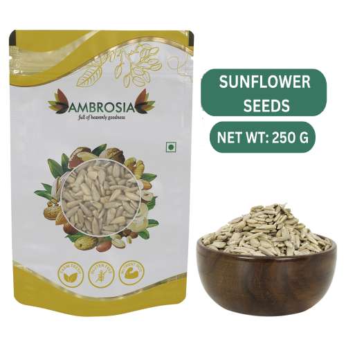 Ambrosia: Ambrosia Premium Sunflower Seeds Pouch 250g |Raw| Unroasted (Pack of 1)