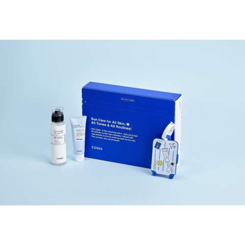 COSRX: Summer GlowUp Essentials Combo Serum & Sunscreen Kit | Targeted Care | Radiant Skin | UV Protection | Daily SPF | Sun Care | 150ml+50ml
