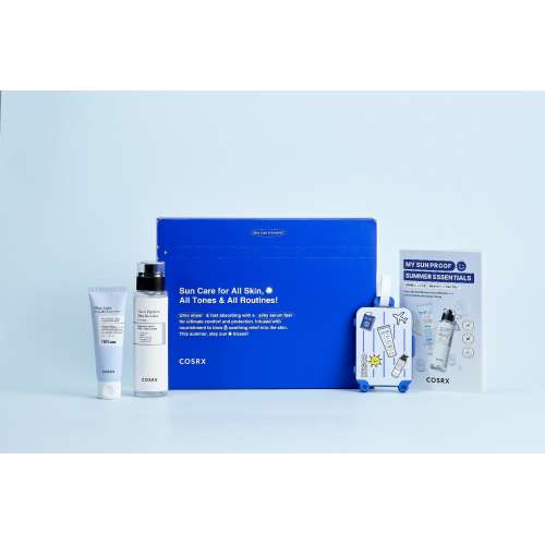 COSRX: Summer GlowUp Essentials Combo Serum & Sunscreen Kit | Targeted Care | Radiant Skin | UV Protection | Daily SPF | Sun Care | 150ml+50ml