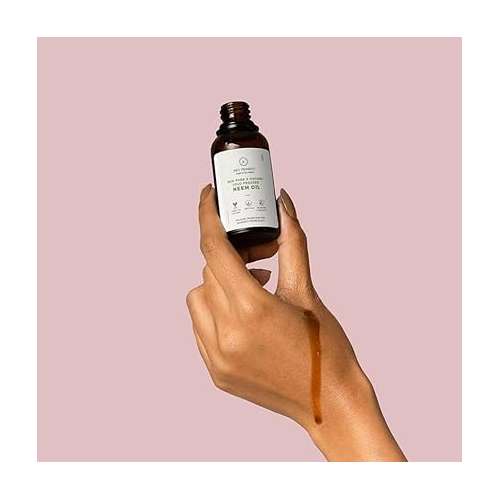 Juicy Chemistry: Neem Oil, 30 ml | Pure, Cold-pressed & Organic Carrier Neem Oil for Dandruff, Irritated & Itchy Scalp | Ecocert Certified Organic for Men & Women | Cruelty-free & 100% Vegan