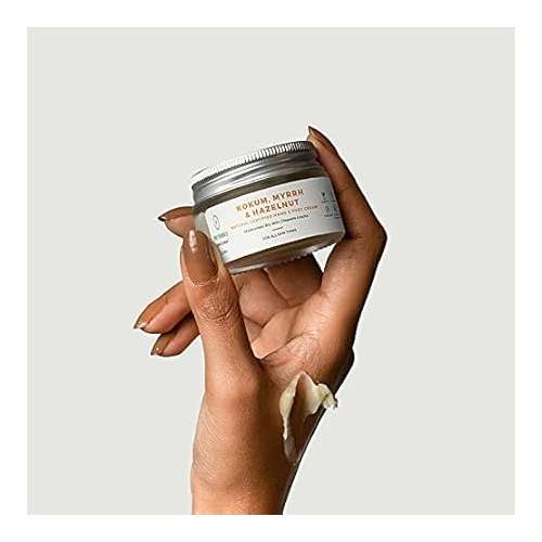 Juicy Chemistry: Kokum, Myrhh & Hazelnut Hand & Foot Cream, 25 g | Organic Hand & Foot Cream for Moisturising Dry Skin & Repairing Cracked Heels | Ecocert Certified Organic for Men & Women | Cruelty-free & 100% Veg