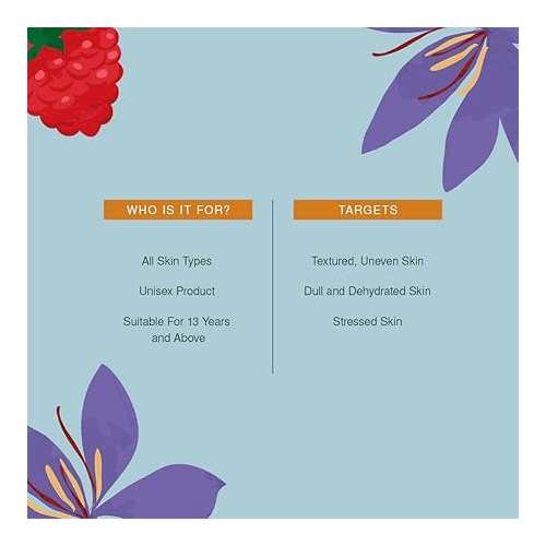 Juicy Chemistry: Saffron & Red Raspberry Facial Oil, 30 ml | Organic Face Oil for Skin Brightening & Moisturising | Ecocert Certified for Men & Women | Cruelty-free & 100% Vegan Face Oil