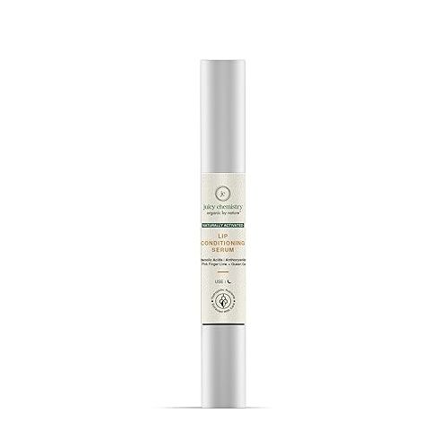 Juicy Chemistry: Lip Serum, 2 ml for Pigmented & Chapped Lips - Certified Natural Lip Conditioning Serum with Glycerine | Finger Lime & Liquorice penetrates the skins deeper layers to regenerate cells, increase suppleness and aid hydration while providing a clear shine.