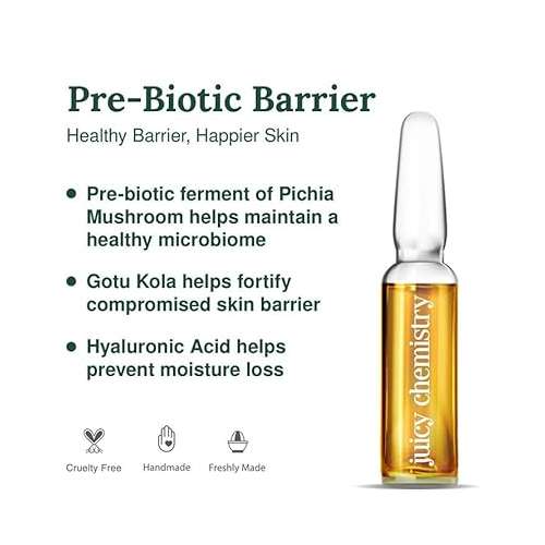 Juicy Chemistry: Prebiotic Ferment Barrier Repair Face Serum, 7 x 2 ml | Natural 7-day Ampoule Kit for a Healthy Skin Barrier & Brighter Skin | Ecocert Certified Natural for Men & Women | Cruelty-free & 100% Vegan