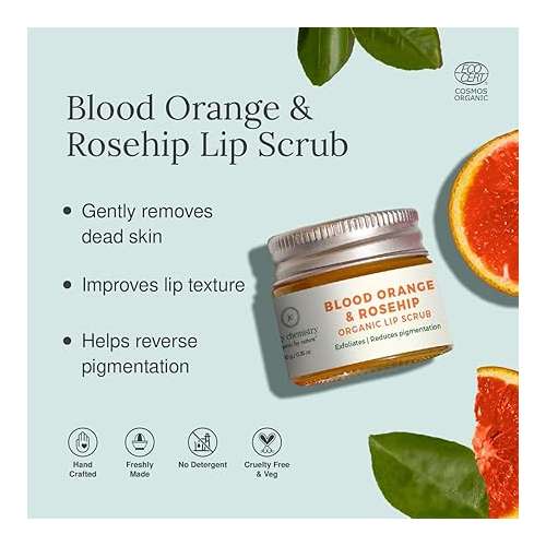 Juicy Chemistry: Iconic Lip Duo Kit - Blood Orange & Rosehip Lip Balm, 5 g & Blood Orange & Rosehip Lip Scrub, 10 g | Enriched with Natural Ceramides to Exfoliate, Hydrate, Moisturise & Helps Nurture Pigmented Lips | Formulated with Organic Castor Oil, Jojoba Oil and Vit Juicy Chemistry: Iconic Lip Duo Kit - Blood Orange & Rosehip Lip Balm, 5 g & Blood Orange & Rosehip Lip Scrub, 10 g | Enriched with Natural Ceramides to Exfoliate, Hydrate, Moisturise & Helps Nurture Pigmented Lips | Formulated with Organic Castor Oil, Jojoba Oil and Vit