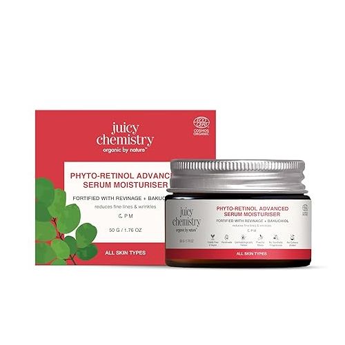 Juicy Chemistry: Phyto-Retinol Advanced Serum Moisturiser, 50 g | Anti-ageing Serum Powerhouse for Smoother, Softer and Glowing Skin | Vegan Serum for Face