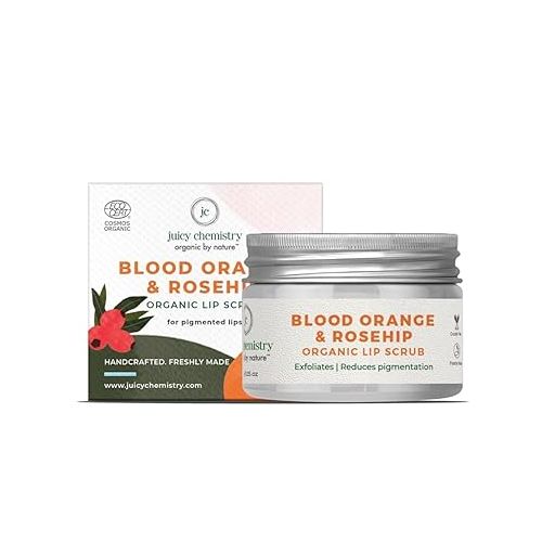 Juicy Chemistry: Iconic Lip Duo Kit - Blood Orange & Rosehip Lip Balm, 5 g & Blood Orange & Rosehip Lip Scrub, 10 g | Enriched with Natural Ceramides to Exfoliate, Hydrate, Moisturise & Helps Nurture Pigmented Lips | Formulated with Organic Castor Oil, Jojoba Oil and Vit Juicy Chemistry: Iconic Lip Duo Kit - Blood Orange & Rosehip Lip Balm, 5 g & Blood Orange & Rosehip Lip Scrub, 10 g | Enriched with Natural Ceramides to Exfoliate, Hydrate, Moisturise & Helps Nurture Pigmented Lips | Formulated with Organic Castor Oil, Jojoba Oil and Vit