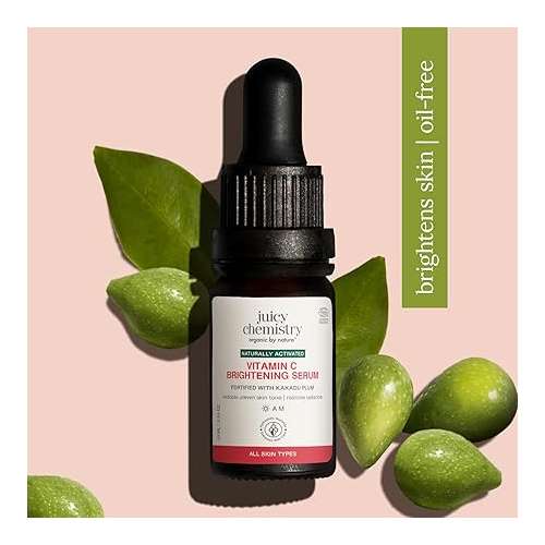 Juicy Chemistry: Vitamin C Brightening Serum, 10 ml | Natural Vitamin C Serum for Glowing, Brighter & More Radiant Skin | Beginner Friendly Potent, Bioavailable Serum | Cruelty-free & 100% Vegan