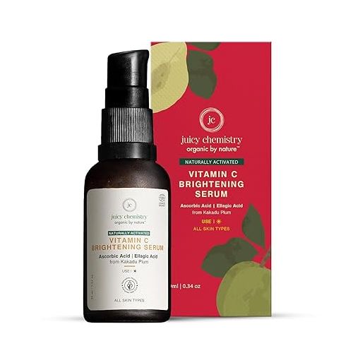 Juicy Chemistry: Vitamin C Brightening Serum, 30 ml | Natural Vitamin C Serum for Glowing, Brighter & More Radiant Skin | Beginner Friendly Potent, Bioavailable Serum | Cruelty-free & 100% Vegan