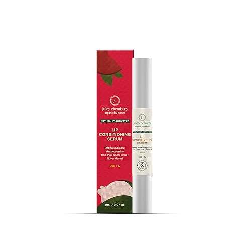 Juicy Chemistry: Lip Serum, 2 ml for Pigmented & Chapped Lips - Certified Natural Lip Conditioning Serum with Glycerine | Finger Lime & Liquorice penetrates the skins deeper layers to regenerate cells, increase suppleness and aid hydration while providing a clear shine.