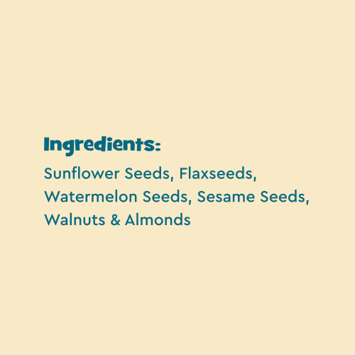 Nourish You: Protein Boost 6 in 1 Super Seed Mix - 100g (Sunflower seeds, chia seeds, flax seeds, sesame seeds, walnuts, and almonds