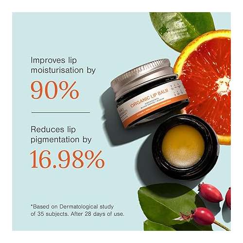 Juicy Chemistry: Blood Orange & Rosehip Lip Balm, 5 g | Enriched with Natural Ceramides to Hydrate, Moisturise & Reduce Pigmentation | Formulated with Organic Castor Oil, Jojoba Oil and Vitamin E to Soothe Dry & Chapped Lips for Soft, Healthy Lips | For Men and Women | C