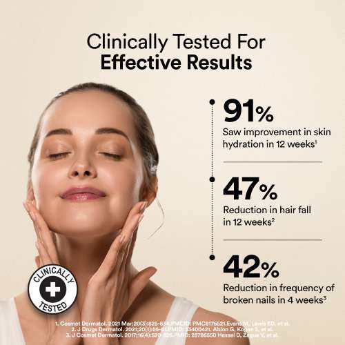 Wellbeing Nutrition: Beauty Korean Marine Collagen | Type 1 & 3 Peptides, Hyaluronic Acid, Astaxanthin, Biotin, Vit C | Hydration, Elasticity, Hair Growth, Anti-aging | Strawberry Watermelon 6 Sachets