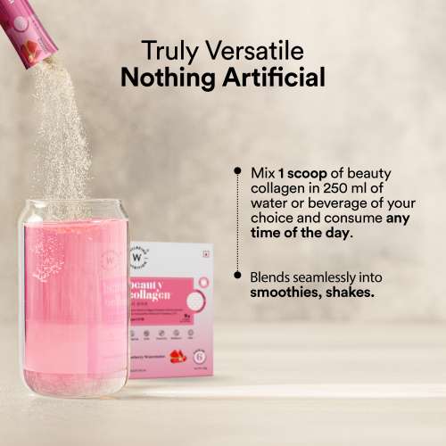 Wellbeing Nutrition: Beauty Korean Marine Collagen | Type 1 & 3 Peptides, Hyaluronic Acid, Astaxanthin, Biotin, Vit C | Hydration, Elasticity, Hair Growth, Anti-aging | Strawberry Watermelon 6 Sachets