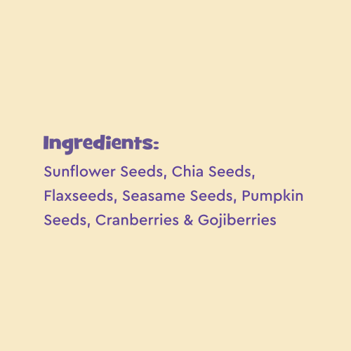 Nourish You: Antioxidant Boost 7 in 1 Super Seed Mix - 100g ( Sunflower seeds, chia seeds, flax seeds, sesame seeds, pumpkin seeds, cranberries, and goji berries )