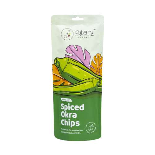 Flyberry Gourmet: Spiced Okra Chips - Vacuum Fried (Pack of 3) 20g each