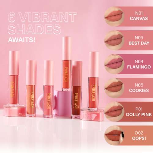 Pinkflash: L01 Melting Matte Lipcream-N05# Cookies