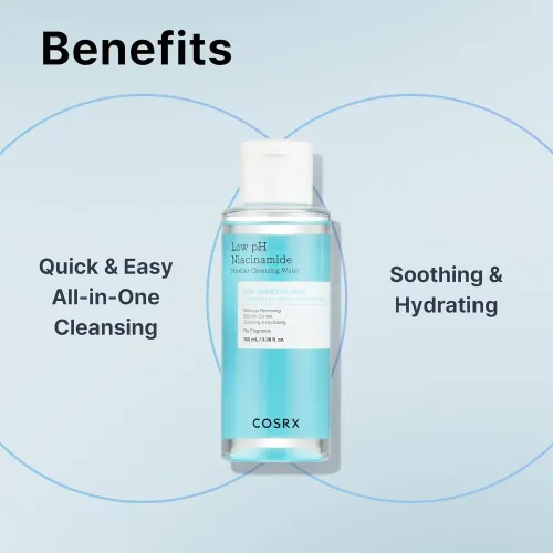 COSRX: Low pH Niacinamide Micellar Face Cleansing Water | Korean Skincare | Makeup Cleanser| Beauty | 100ml