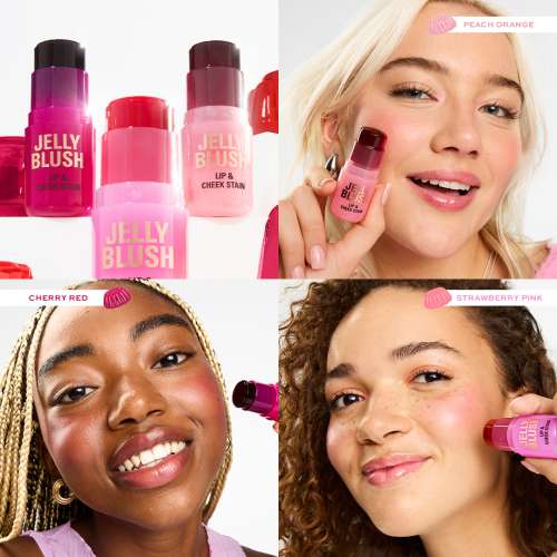 Makeup Revolution: Jelly Blush Stick Lip and Cheek Stain Strawberry Pink