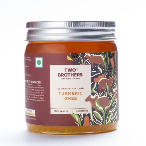 Two Brothers Organic Farms: A2 Gir Cow Turmeric Ghee (250ml)