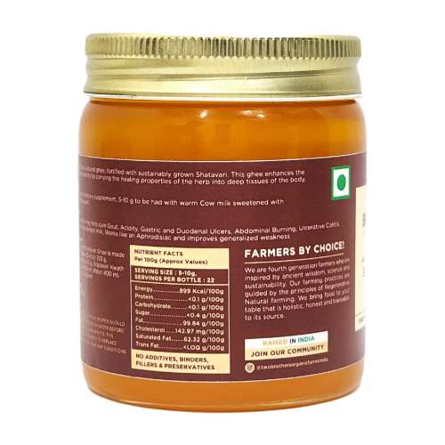Two Brothers Organic Farms: A2 Ghee (Shatavari) 250Ml
