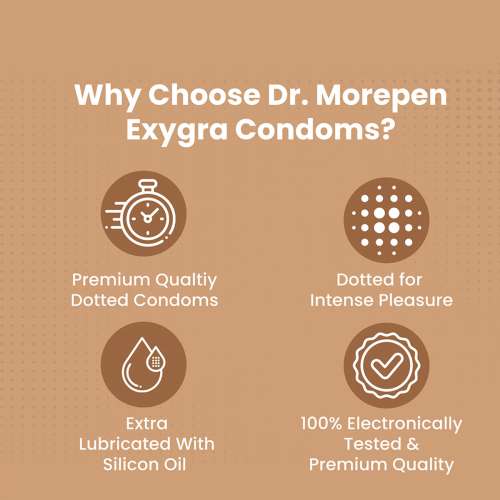 Dr. Morepen: Exygra Chocolate Flavoured Dotted Condom 10s - Pack of 2 Dr. Morepen: Exygra Chocolate Flavoured Dotted Condom 10s - Pack of 2