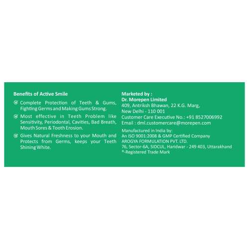 Dr. Morepen: Herbal Toothpaste with Bamboo Toothbrush -100 gm