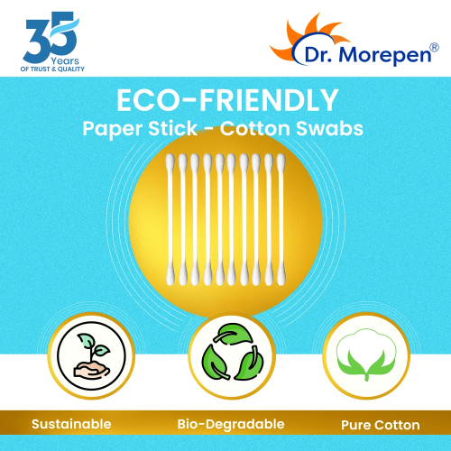 Dr. Morepen: Pure Cotton & Eco-Friendly Earbuds - 100 Cotton Buds pack of 4